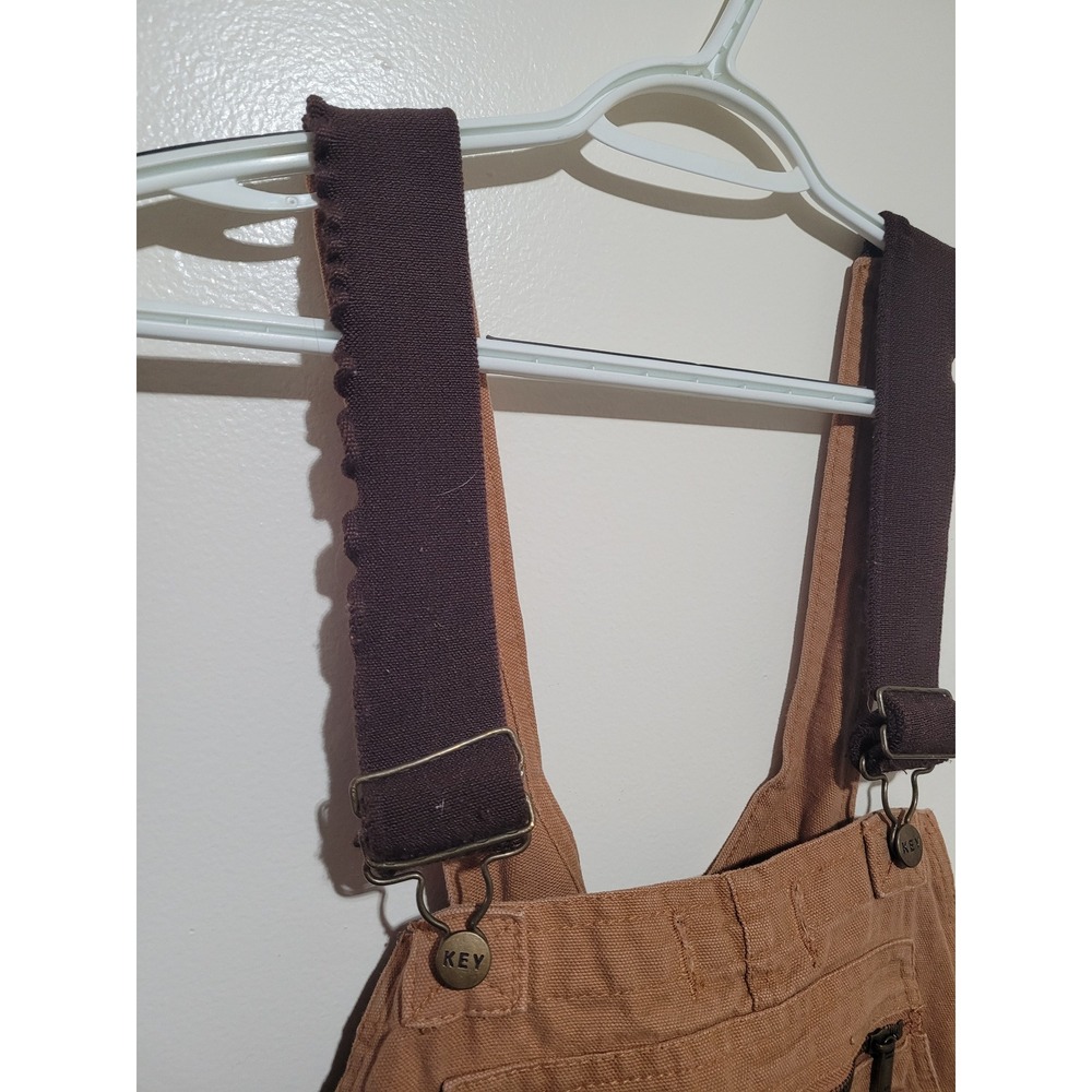 Key Apparel Mens Brown Cotton Duck Bib Overalls Double Knee‎ 40x30 Workwear - Picture 2 of 6